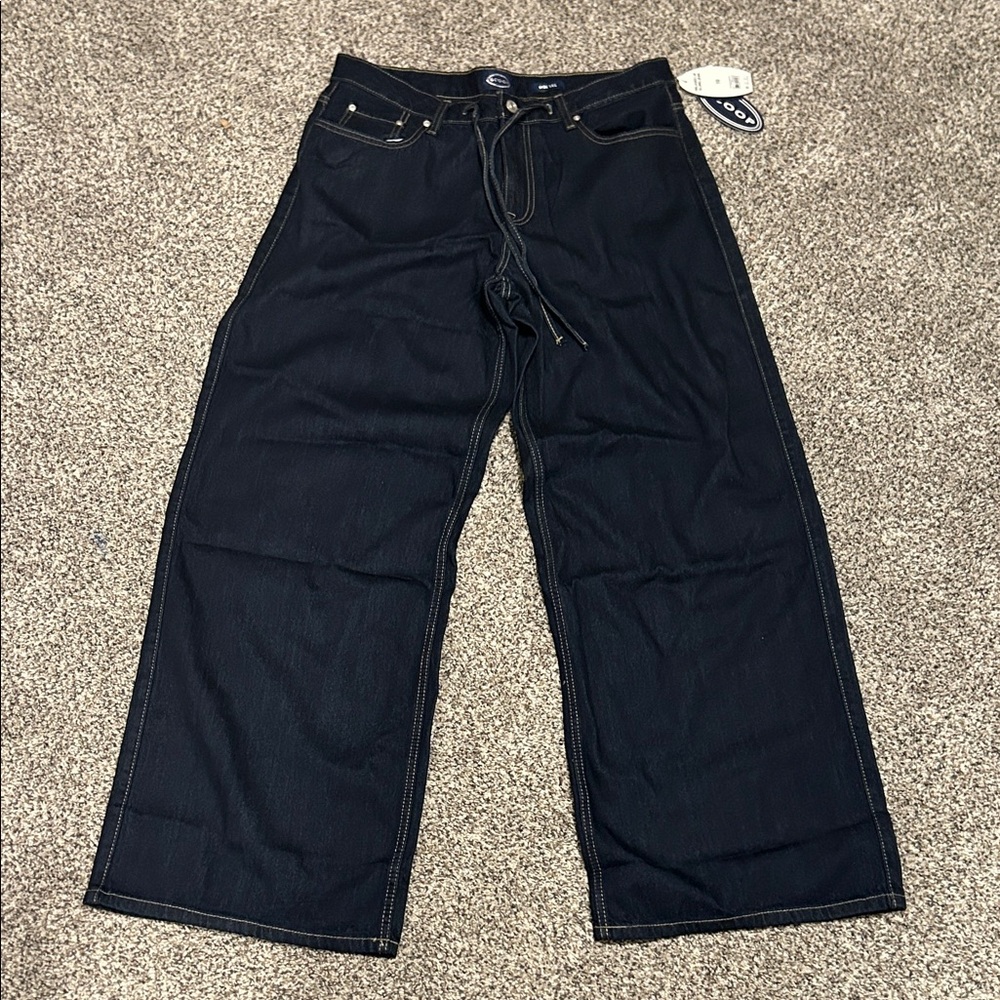 Scoop NYC Dark Blue Flare & Wide Leg Jeans - Picture 5 of 5